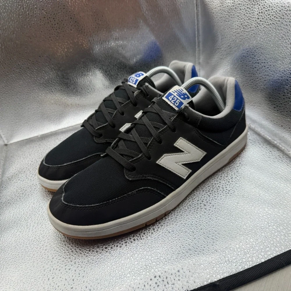 Size 9.5 New Balance 425 Black‎ White Blue Mens Skateboarding Sneakers AM425BKR